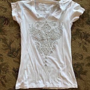 Affliction ladies tee with LOTS OF BLING